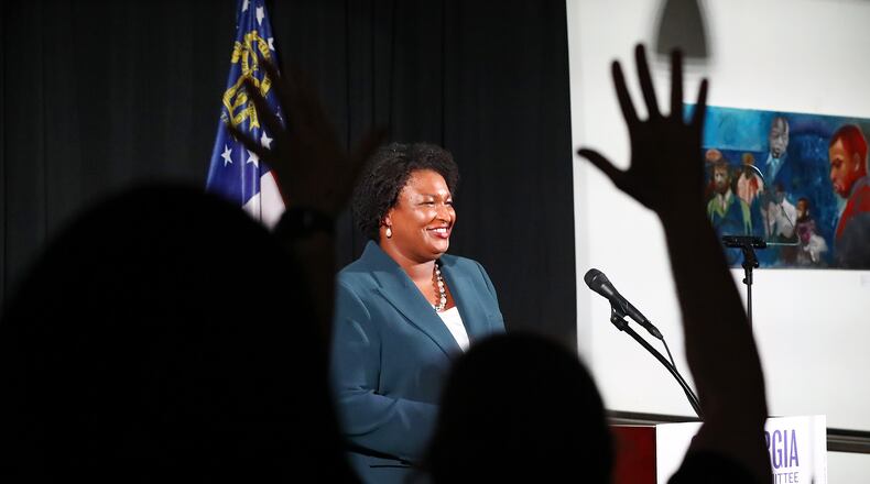 Democrat Stacey Abrams vowed that if she is elected governor, she will legalize casino gambling and sports betting to finance a needs-based college scholarship. Curtis Compton / Curtis Compton@ajc.com