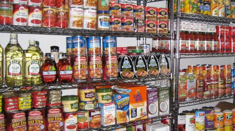 Photo illustration of a food pantry.