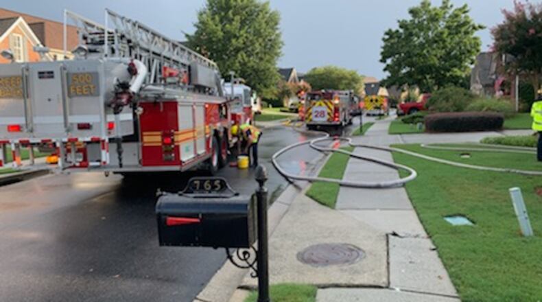 A lightning strike caused a Grayson home to catch fire Monday, Gwinnett County Fire and Emergency Services said.
