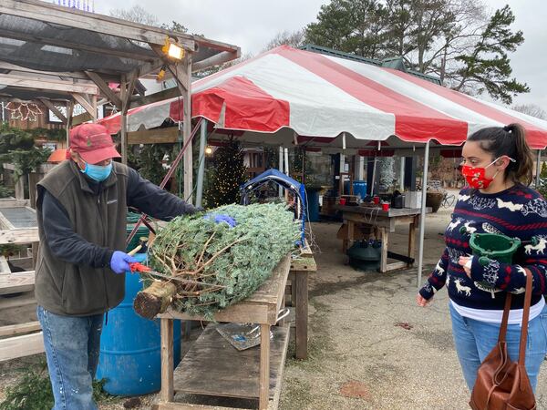 Marissa Bonet shopped for her Christmas tree later than she usually would and found no trees taller than six feet this week. With the pandemic, many tree shoppers depleted inventories just after Thanksgiving.
