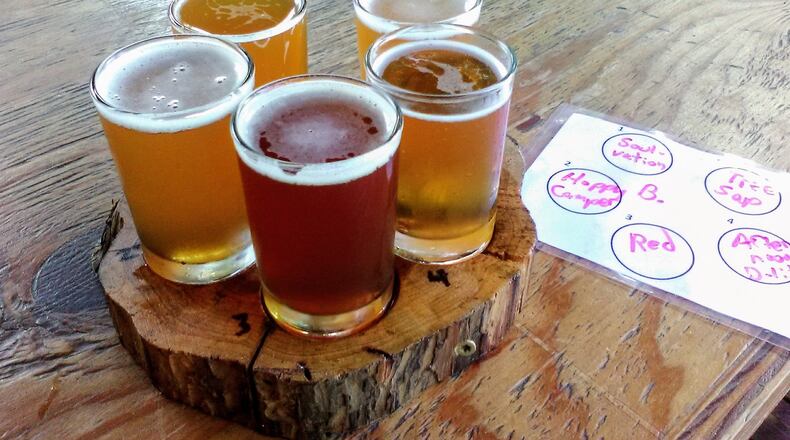 A sampler tray of different beer styles brewed at Innovation Brewing in the charming mountain town of Sylva. Innovation has over 30 house-made beers on tap. CONTRIBUTED BY BLAKE GUTHRIE