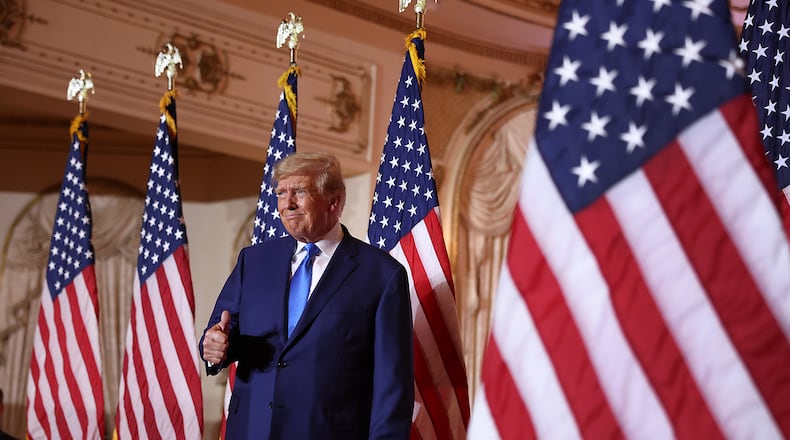 Former U.S. President Donald Trump speaks during an election night event at Mar-a-Lago on Nov. 8, 2022, in Palm Beach, Florida. (Joe Raedle/Getty Images/TNS)