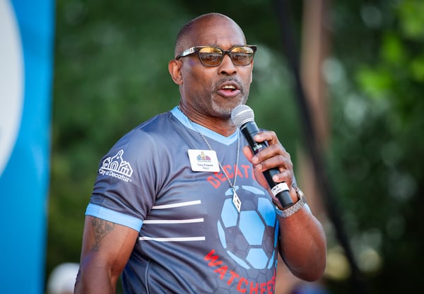 Decatur Mayor Tony Powers took the stage to introduce Big Boi on Thursday evening. (Ryan Fleisher for the AJC)