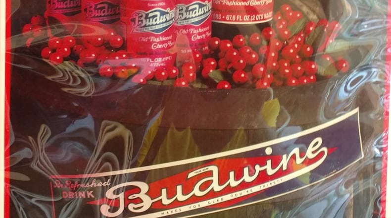 Some of the latter-day packaging for the Budwine soft drink. CONTRIBUTED BY JOE COSTA