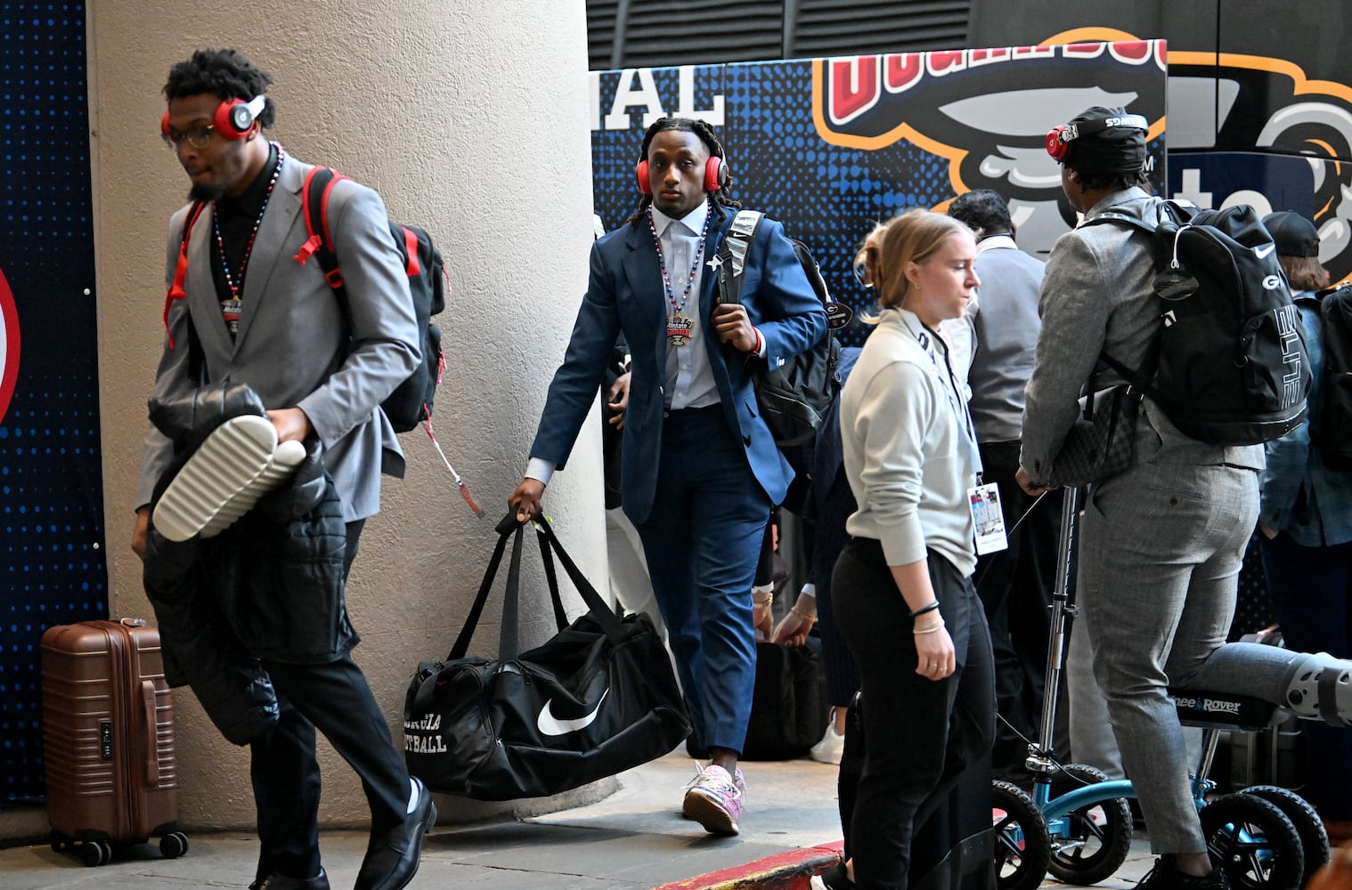 Georgia team arrivals at the hotel