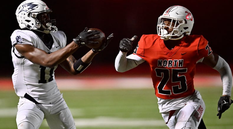 Scenes from the Norcross at N. Gwinnett GHSA region football game in Suwanee, GA., on Friday, Oct. 25, 2024. (Jim Blackburn for the AJC)