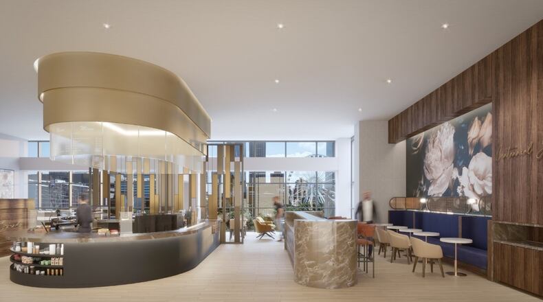 A rendering of the Centennial Grounds coffee shop planned as part of the renovation for the Omni Hotel CNN Center. COURTESY OF OMNI HOTELS AND RESORTS