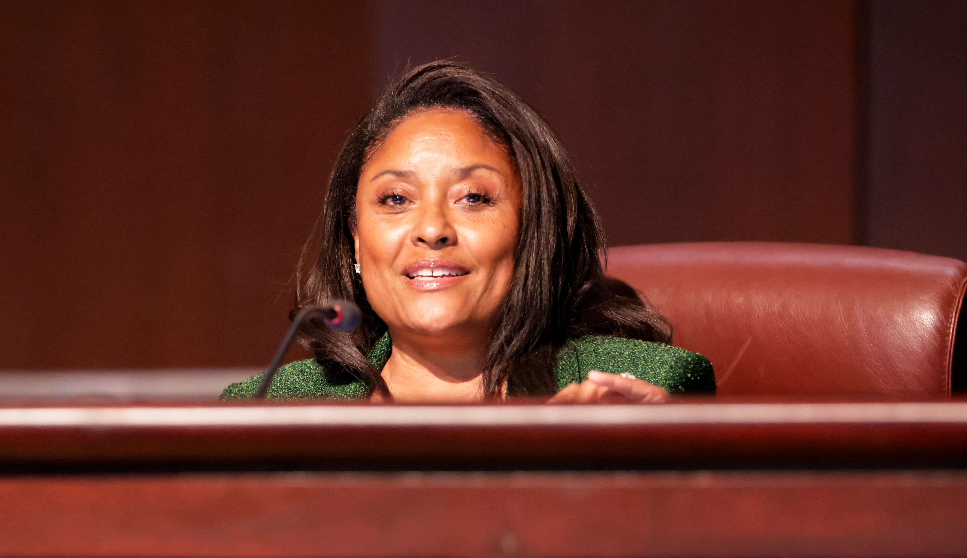 “This is an important time in Atlanta history, and we need strong, experienced leadership that brings people together to meet the needs of the people,”, saidCouncil member Marci Collier Overstreet, who is also running for council president. (Bob Andres/AJC)