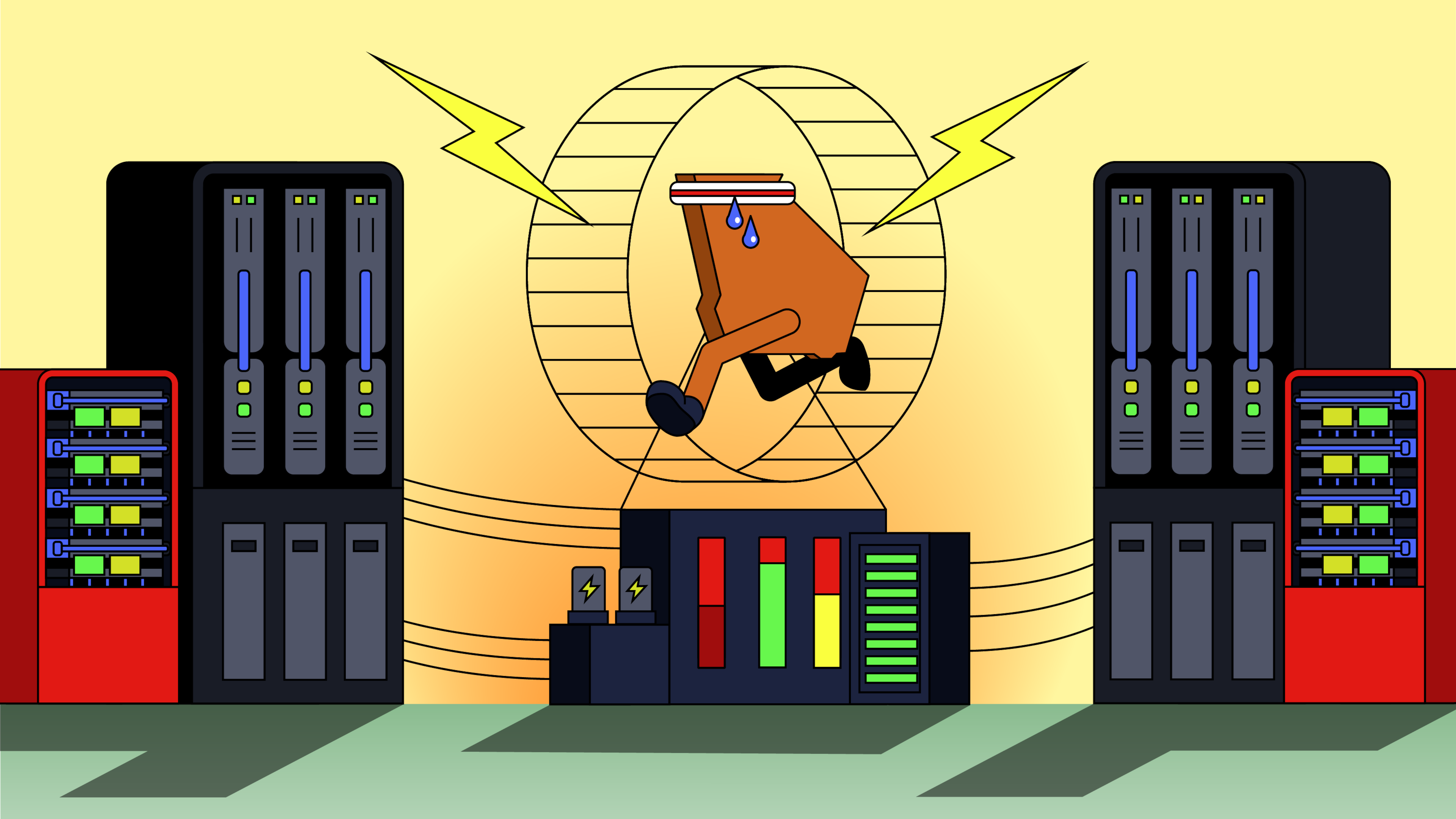 In 2022, Georgia Power projected its winter peak electricity demand would grow by about 400 megawatts by 2031. Since then, Georgia has experienced a boom of data centers, which require a large load of electricty to run, and Georgia Power's recent forecast shows peak demand growing by 20 times the 400-megawatt estimate from just three years ago. (Illustration by Philip Robibero/AJC)