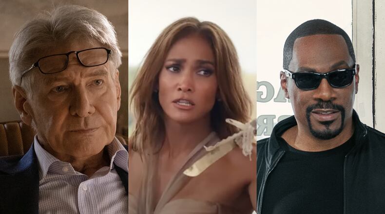 TV this week: Harrison Ford in Apple TV+'s "Shrinking," Jennifer Lopez in Amazon's "Shotgun Wedding" and Eddie Murphy in Netflix's "You People." APPLE TV+/AMAZON/NETFLIX