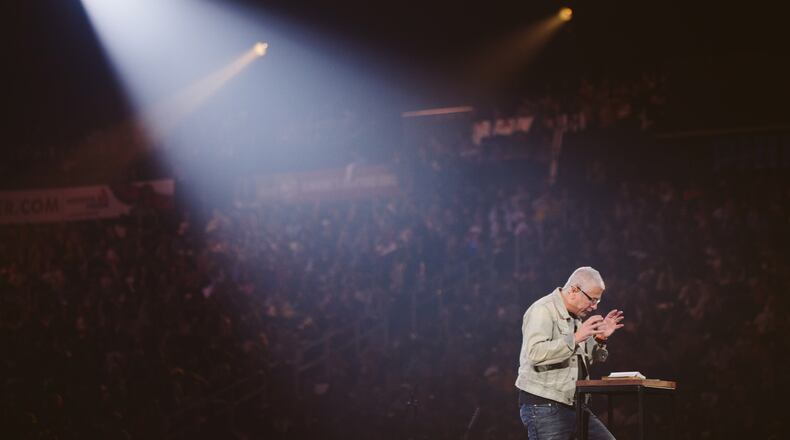 Pastor Louie Giglio at a previous conference. CREDIT: ANDY BROPHY