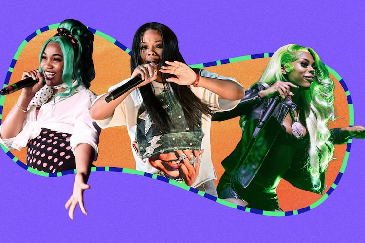 (From left): Rappers BunnaB, Bankroll Ni and Pluto took over in 2025. (Jessi Ezparza/AJC | Source: Getty Images, Abbey Cutrer, UnSplash)