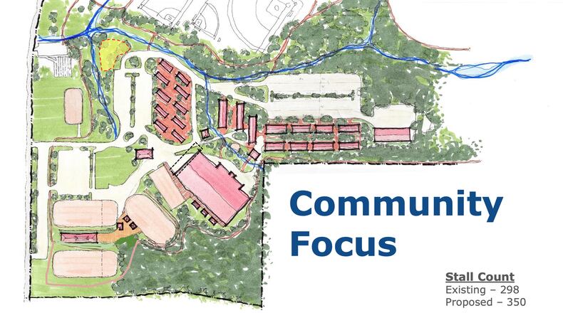 One concept plan under consideration at Alpharetta's Wills Park Equestrian Center. (Courtesy City of Alpharetta)