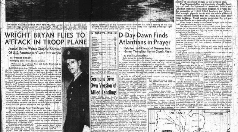 The Atlanta Journal’s June 6, 1944, D-Day coverage.
