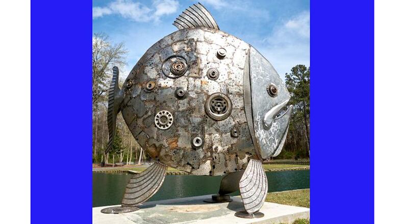 “Celestial Fish” by Donald Gialanella, a 500-pound sculpture made up of welded automobile transmission parts, was featured in the ArtAround Roswell 2018 Sculpture Tour. The city is applying for an “Asphalt Art Initiative Grant” of up to $25,000 to fund future public art initiatives. ROSWELL ARTS FUND