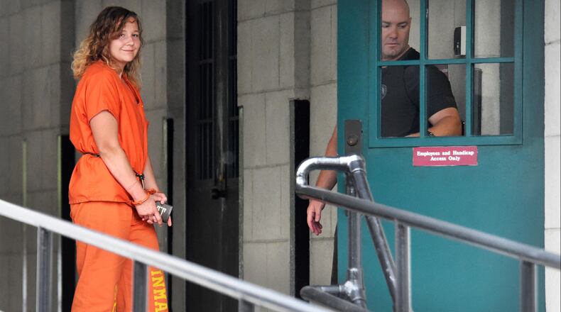 Reality Winner arrives at a courthouse in Augusta, Ga., Thursday, Aug. 23, 2018, after she pleaded guilty in June to copying a classified U.S. report and mailing it to an unidentified news organization.