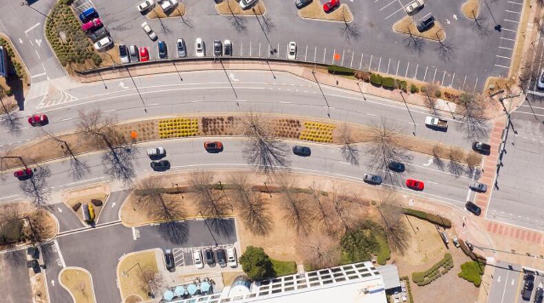 This is a Dunwoody intersection that will undergo a left-turn lane extension over the next few months.
