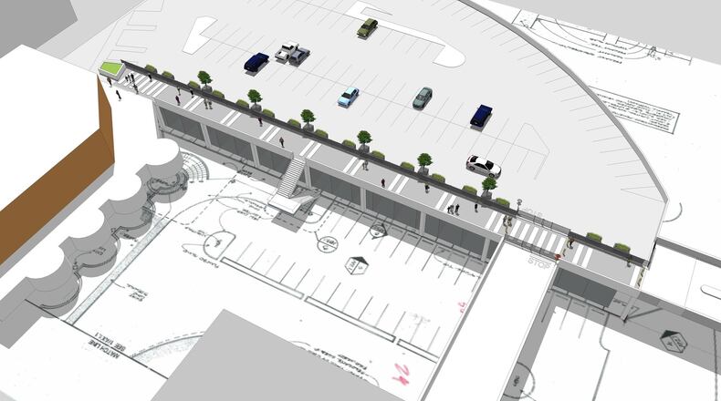 A rendering shows a portion of the bridge connecting the Braves’ new SunTrust Park and Cobb Galleria Centre. The board that runs the Galleria will pick up the $361,000 pricetag. (Cooper Cary)