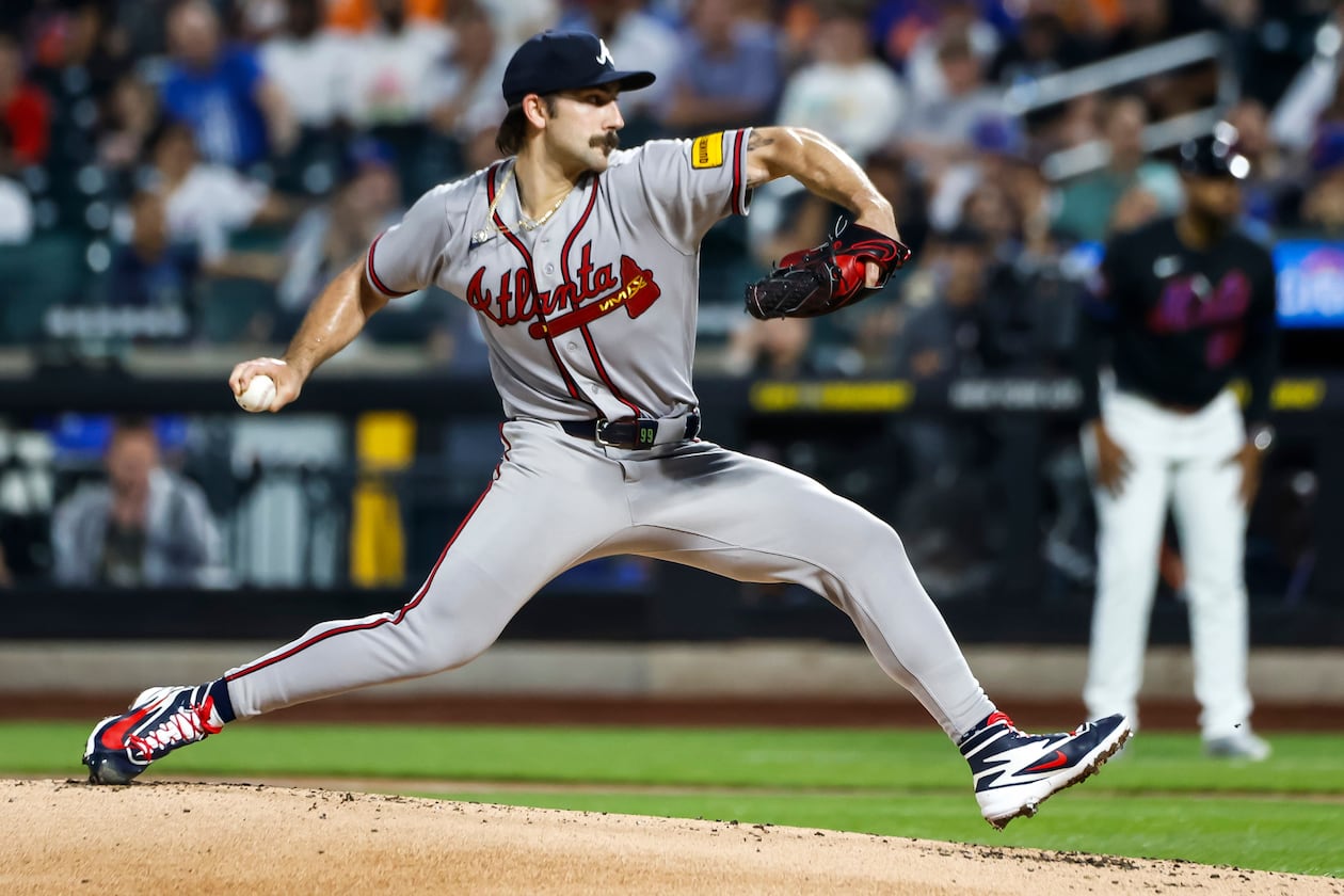 Atlanta Braves' Spencer Strider was pulled from Friday's game against the New York Mets. (Eduardo Munoz Alvarez/AP)