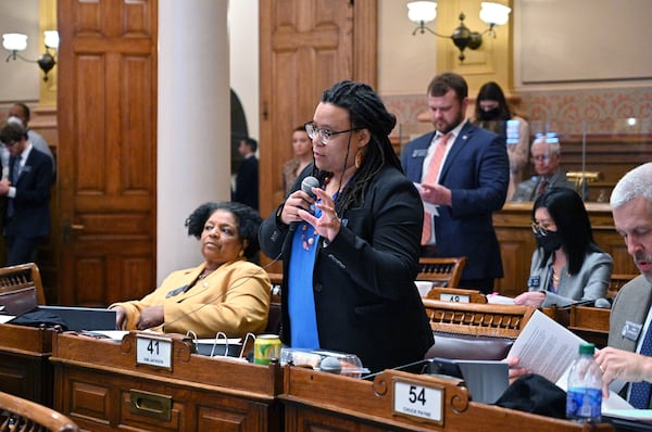 State Sen. Kim Jackson, a Democrat from Stone Mountain, said she backed a bill that would have allowed the sale of the cannabis product Delta-8 THC in response to threats by prosecutors in Gwinnett County to treat it as an illegal substance. “We felt it was important to make it explicit that Delta-8 is not illegal,” Jackson said. (Hyosub Shin / Hyosub.Shin@ajc.com)