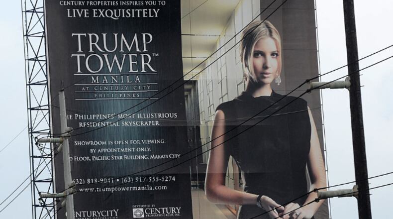 This photo taken on July 14, 2012, shows a Trump Tower poster displayed on a roadside billboard in Manila. (JAY DIRECTO/AFP/GettyImages)