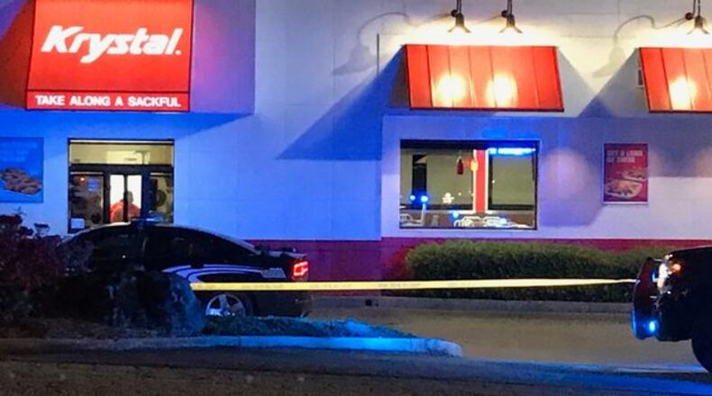 No arrests have been made in connection with a shooting in the parking lot of a DeKalb County Krystal.