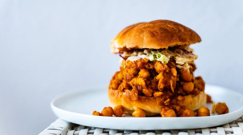 Barbecue Chickpea Sandwich with Coleslaw. CONTRIBUTED BY HENRI HOLLIS