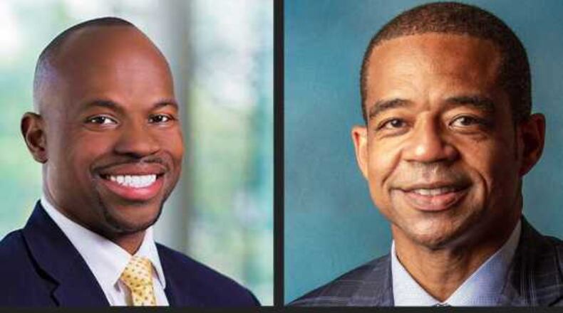 M. Brian Blake, left, is the finalist to become Georgia State University's president. T. Ramon Stuart, right, was named Thursday as Clayton State University's president.