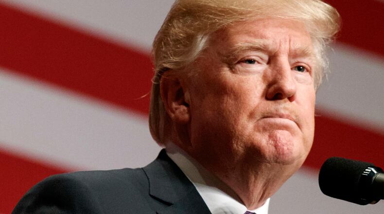 President Donald Trump speaks on national security Monday, Dec. 18, 2017, in Washington. (AP Photo/Evan Vucci)