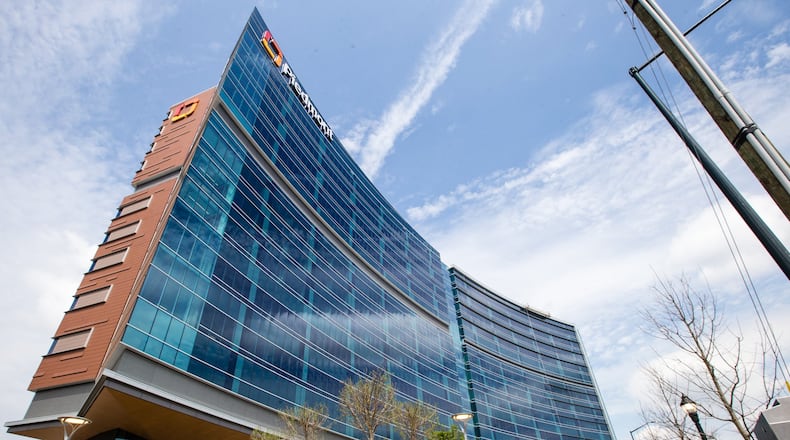 Piedmont Hospital’s new Marcus Heart and Vascular Center, shown under construction in April 2020. (Jenni Girtman for The Atlanta Journal-Constitution)