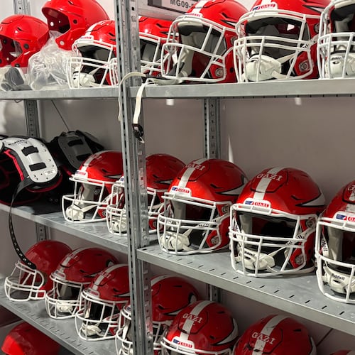 Facilities for the Madrid Bravos, the American football franchise created in 2023 to play in the European League of Football, in Madrid, Spain, on Nov. 4, 2025. (AP Photo/Tales Azzoni)