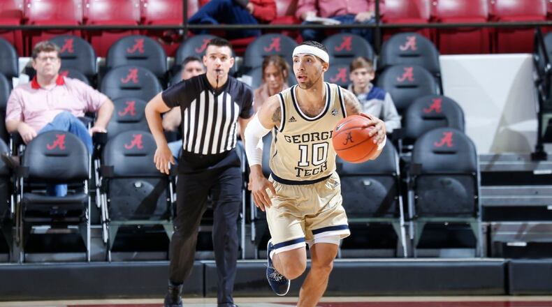 Georgia Tech guard Jose Alvarado scored 11 points with two rebounds and two assists in the Yellow Jackets' 93-65 loss to Alabama in an exhibition game in Tuscaloosa, Ala., October 27, 2019. (Crimson Tide Photos)
