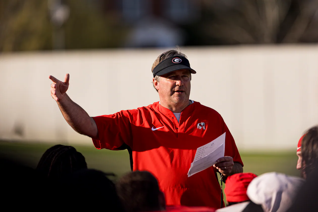 Georgia head coach Kirby Smart said big spending on football rosters threatens to "ruin" support for other non-revenue sports that he considers valuable to program culture. (Jackson Collier/UGAAA)