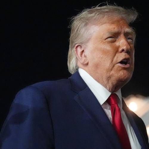 President Donald Trump talks with reporters before boarding Air Force One at John F. Kennedy International Airport in New York, early Tuesday, June 9, 2026. (AP Photo/Mark Schiefelbein)
