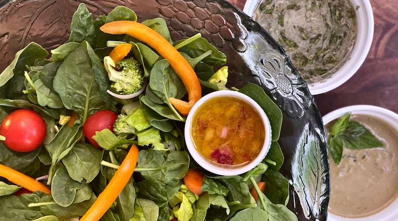 Homemade dressings make salad exciting again.
CONTRIBUTED BY KELLIE HYNES