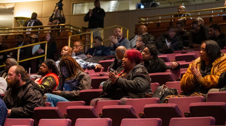 Fulton County meetings will look different moving forward, but the Feb. 28 crowd inside Fulton County’s assembly hall claps for Basil Eleby as he receives his certificate of completion during the Fulton County Behavioral Health Treatment Court Transition program graduation.