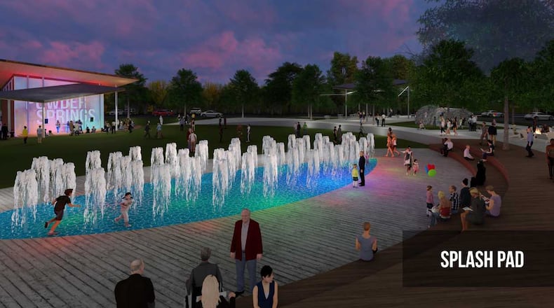 This is a rendering of the splash pad set for downtown Powder Springs as part of its multi-million-dollar park overhaul.