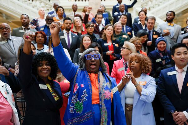 Democrats held a protest at the Capitol after walking out of the House of Representatives in Atlanta in early April.