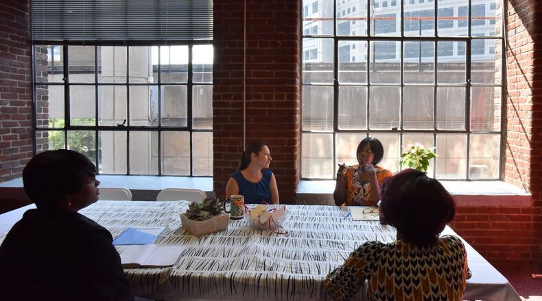 Staff members of Atlanta/Fulton County Pre-Arrest Diversion Initiative (from left) Shedra Jones, Moki Macias, Robby Ivy and Simaya Turner. HYOSUB SHIN / HSHIN@AJC.COM