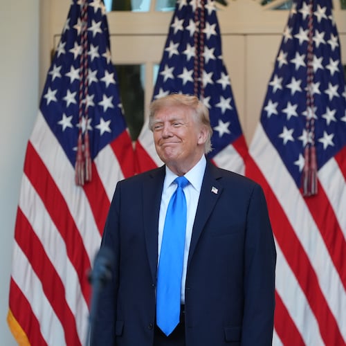 President Donald Trump attends an event with Republican lawmakers in the Rose Garden of the White House, Wednesday, Sept. 2, 2026, in Washington. (AP Photo/Alex Brandon)