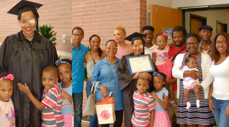 Daisha Lewis graduated with a GED from Gwinnett Technical College after overcoming a rare, life-threatening eye cancer.