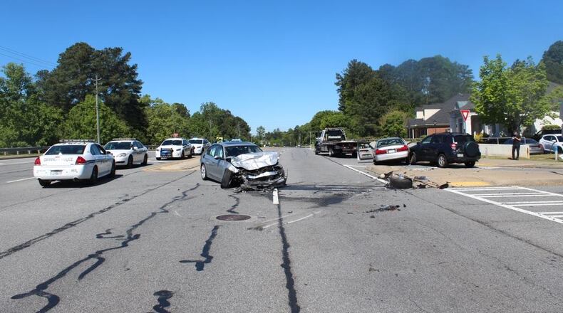 The three-car crash happened April 22 at the intersection of Duluth Highway and Lebanon Road in unincorporated Lawrenceville.