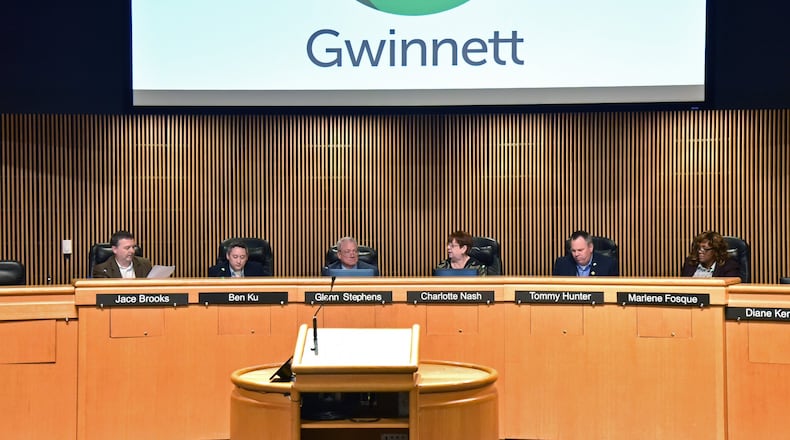 February 19, 2019 Lawrenceville - Gwinnett County Board of Commissioners meeting at Gwinnett Justice and Administration Center on Tuesday, February 19, 2019. HYOSUB SHIN / HSHIN@AJC.COM