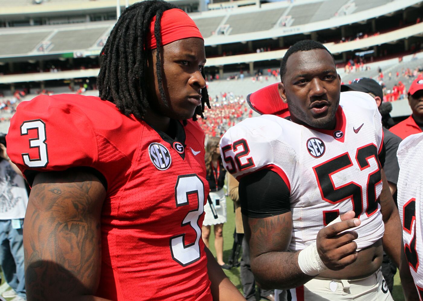 Scenes from the big scrimmage