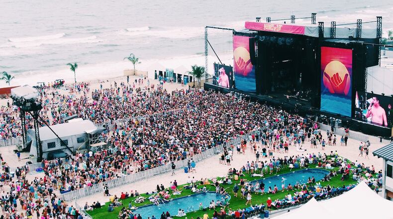 Stages for the Hangout Music Festival in Gulf Shores, Ala., are set up on the beach next to the Gulf of Mexico. CONTRIBUTED BY HANGOUT MUSIC FESTIVAL