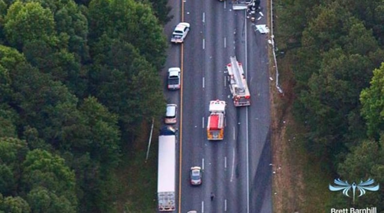 A crash involving two tractor-trailers shut down I-20 east past Liberty Road. (Credit: Channel 2 Action News)
