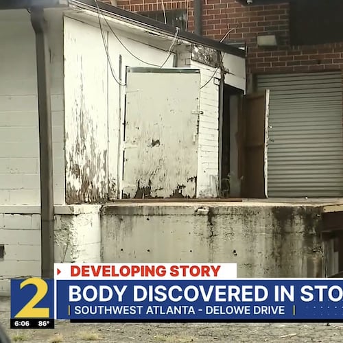 The woman was found in the back of a shopping complex on Campbellton Road in southwest Atlanta on Aug. 13, officials said. (Channel 2 Action News)