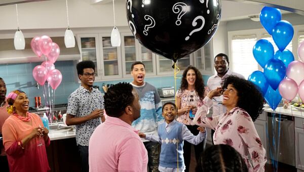 On the ABC sitcom ‘Black-ish’ in the episode called ‘The Name Game,’ Dre and Bow have a gender reveal party. 