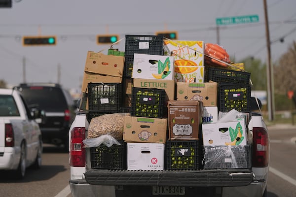 FILE - A truck loaded with produce from Mexico and Canada passes through Pharr, Texas, March 4, 2025. (AP Photo/Eric Gay, File)
