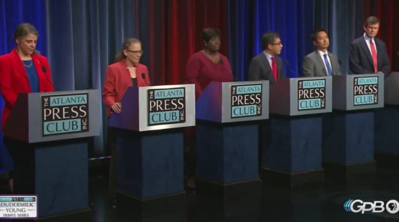 Democratic candidates for Georgia’s 7th Congressional District participated in an Atlanta Press Club debate on Georgia Public Broadcasting Tuesday.